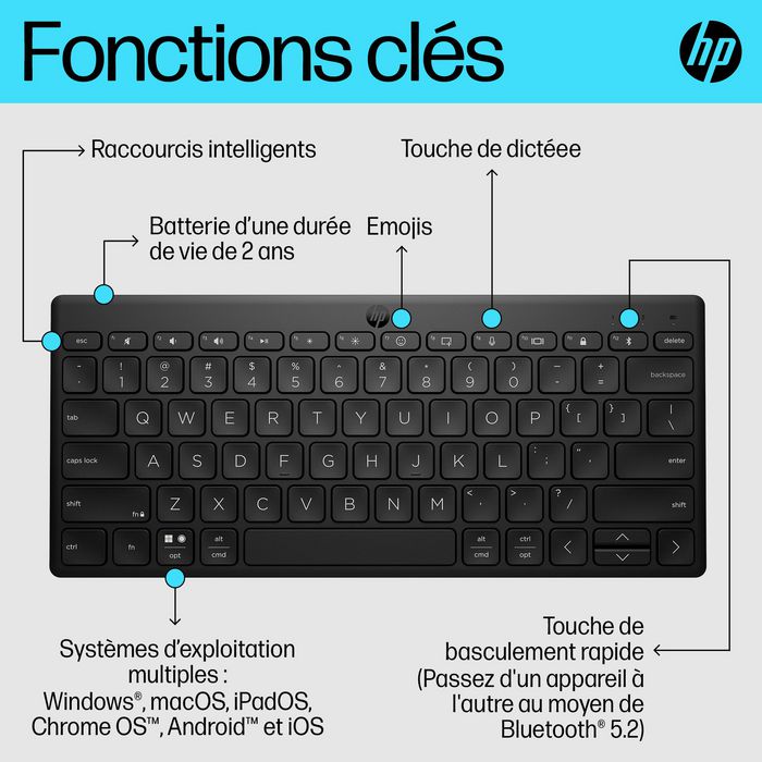 HP 350 Compact Multi-Device Bluetooth Keyboard