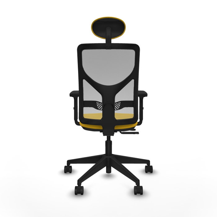 PIQUERAS Y CRESPO Silla de oficina Motilla con mecanismo Sincro/Traslack Amarillo y Gris