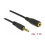 DeLOCK 85701 Cable de extensión de audio 3,5 mm 5 pin Macho a Hembra 1 m Negro