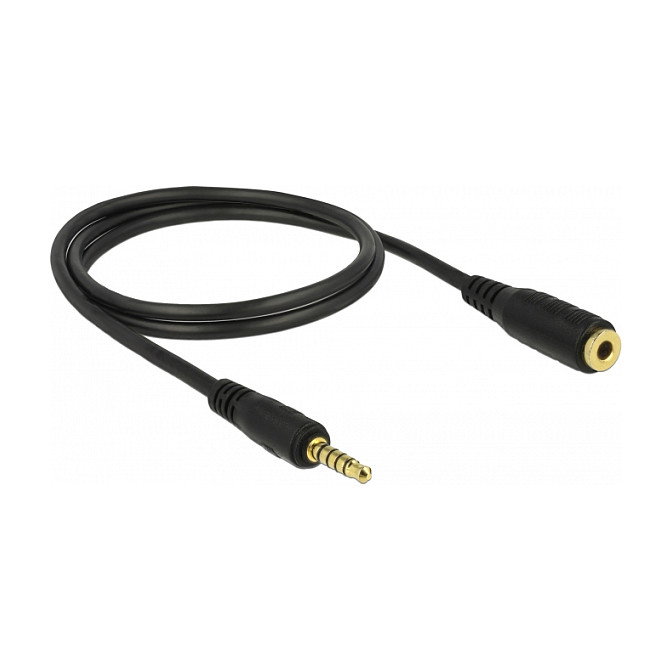 DeLOCK 85701 Cable de extensión de audio 3,5 mm 5 pin Macho a Hembra 1 m Negro
