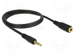 DeLOCK 85701 Cable de extensión de audio 3,5 mm 5 pin Macho a Hembra 1 m Negro