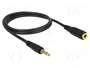 DeLOCK 85701 Cable de extensión de audio 3,5 mm 5 pin Macho a Hembra 1 m Negro
