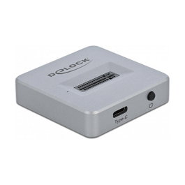 DeLOCK Estación de Acoplamiento Docking Station M.2 NVMe a USB 3.2 Gen 2 Tipo-C, 10 Gbps, para SSD M.2, Plata
