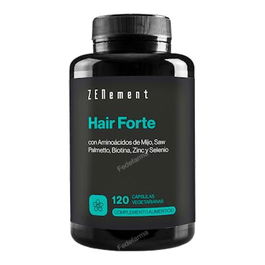 ZENEMENT Hair Forte 120 Cápsulas Complemento Alimenticio para el Cabello con Biotina, Serenoa Repens y Vitaminas Vegano