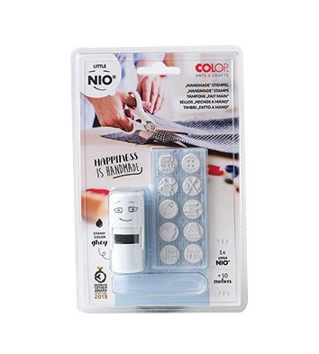 Colop Little NIO Sello Automático con 10 Gomas Intercambiables Temática Hand Made