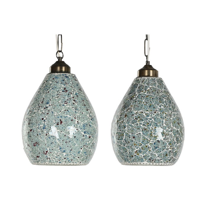 DKD Home Decor Lámpara de Techo de Cristal y Metal Craquelado (Surtido de 2 unidades)