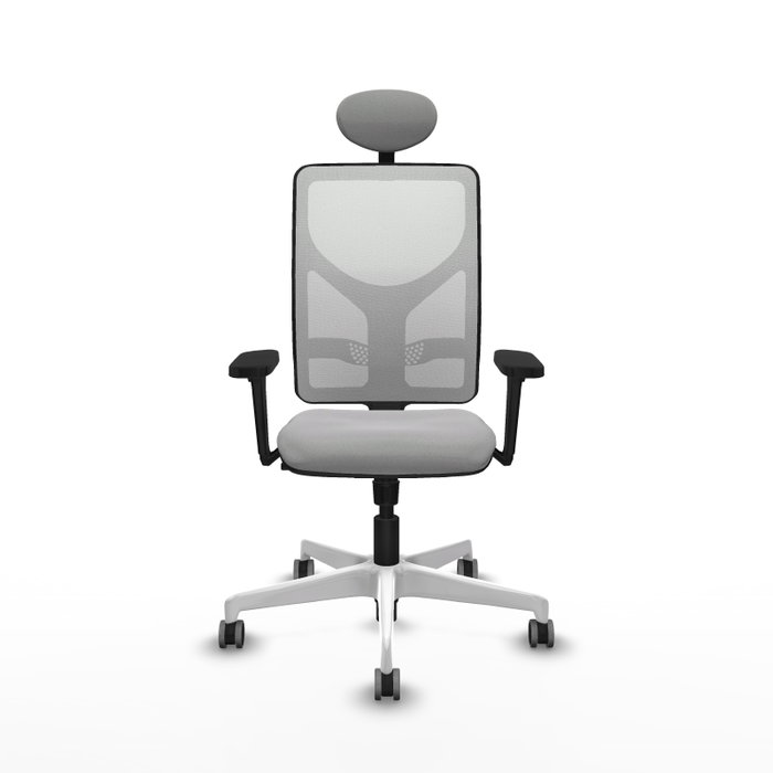 PIQUERAS Y CRESPO Silla de oficina Motilla con mecanismo Sincro, Gris claro y Blanco