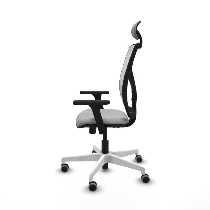 PIQUERAS Y CRESPO Silla de oficina Motilla con mecanismo Sincro, Gris claro y Blanco