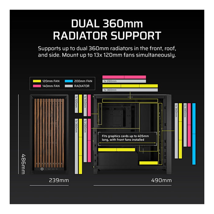 Corsair FRAME 4000D RS WOOD Negro/Nogal Corsair FRAME 4000D RS WOOD Negro/Nogal