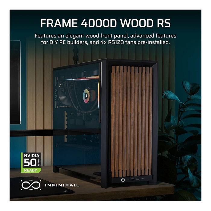 Corsair FRAME 4000D RS WOOD Negro/Nogal Corsair FRAME 4000D RS WOOD Negro/Nogal