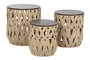 DKD Home Decor Mesita Auxiliar Cottage Marron Fibra, MDF, Metal Set de 3 Piezas 40 x 45 x 40 cm