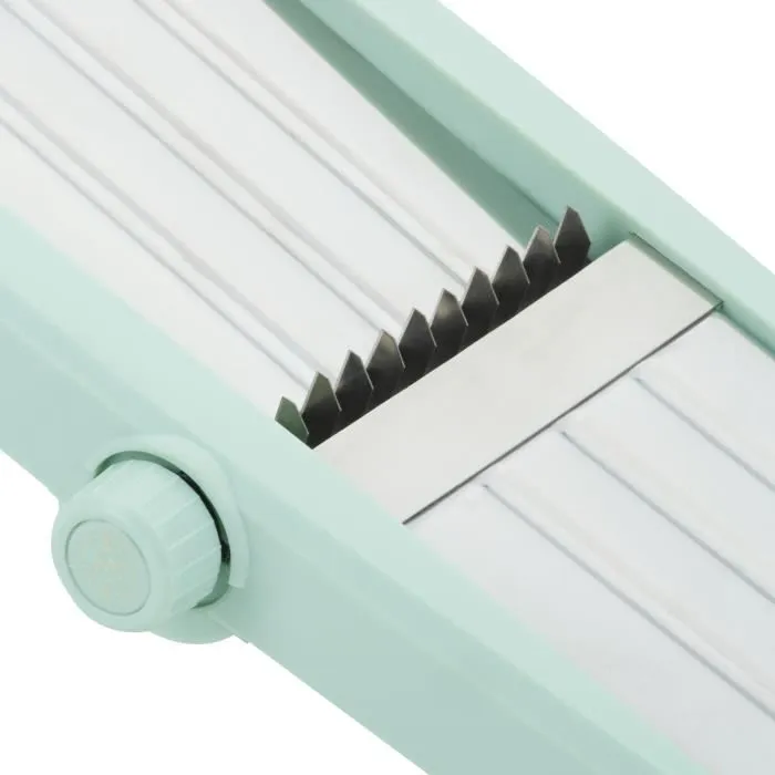 Livoo MEN429 Mandolina 3 en 1 de Acero Inoxidable, Mango Extraíble, Empujador con Púas, Patas Antideslizantes