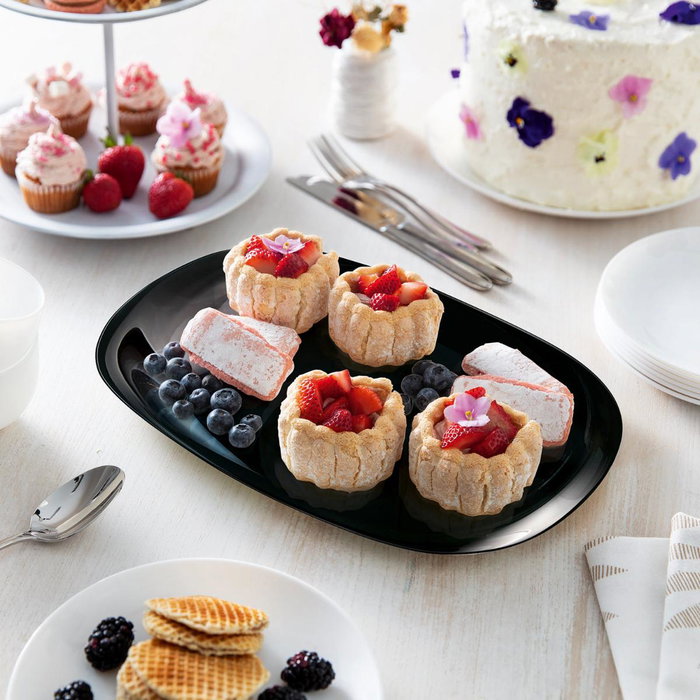 Fuente Rectangular Vidrio Diwali Negro Luminarc 35x24 cm