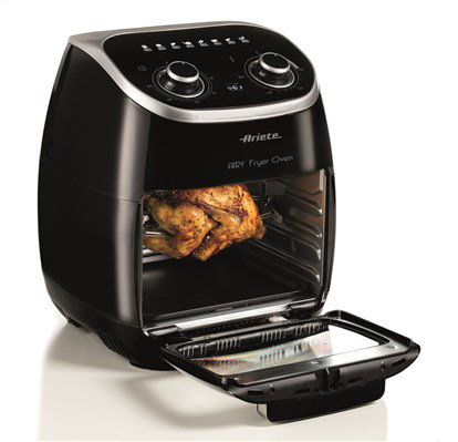 Ariete 4619 Freidora de Aire y Horno con Parrilla Giratoria y Accesorios para Asar, Hornear y Cocinar Múltiples Niveles Ariete 4619 Freidora de Aire y Horno con Parrilla Giratoria y Accesorios para Asar, Hornear y Cocinar Múltiples Niveles