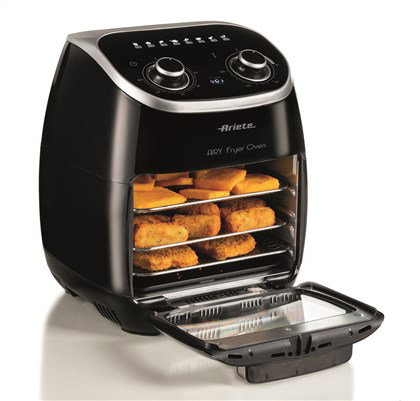 Ariete 4619 Freidora de Aire y Horno con Parrilla Giratoria y Accesorios para Asar, Hornear y Cocinar Múltiples Niveles Ariete 4619 Freidora de Aire y Horno con Parrilla Giratoria y Accesorios para Asar, Hornear y Cocinar Múltiples Niveles