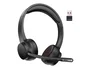 Q-connect Auricular Inalámbrico Diadema con Micrófono Flexible Bluetooth USB Negro
