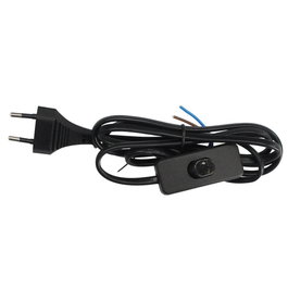 GSC Evolution Cable de conexión plano con interruptor 2x0.75mm 1,5M Negro