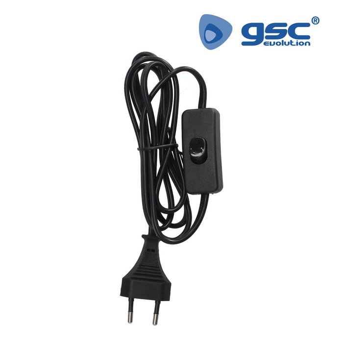 GSC Evolution Cable de conexión plano con interruptor 2x0.75mm 1,5M Negro