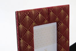 DKD Home Decor Marco de Foto 10x15cm Morado Rosa Dorado Poliester Madera (4 Unidades)