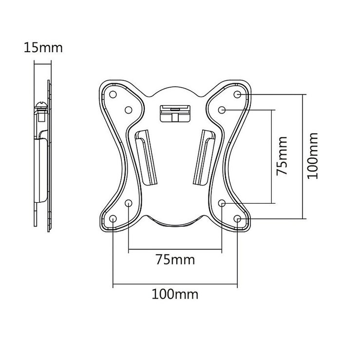 VALUE VALUE 17.99.1141 Soporte de Montaje en Pared para Pantalla LCD, para Monitores de hasta 27 Pulgadas, Hasta 20 kg, Compatible VESA 75x75 / 100x100 mm, Color Negro