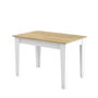 KIEVA MEN8683743327485 Mesa de cocina con almacenaje, Melamina, Blanco/Roble, Rectangular, 110 x 75 x 72 cm