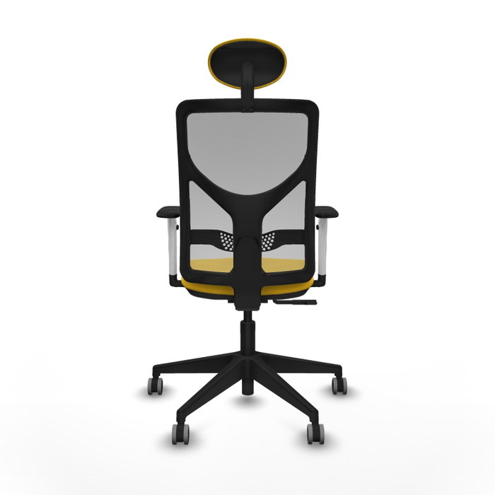 PIQUERAS Y CRESPO Silla de oficina Motilla con mecanismo Sincro, Amarillo y Gris
