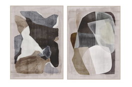 DKD Home Decor Cuadro Lienzo Velvet Abstracto Surtido de 2 Piezas