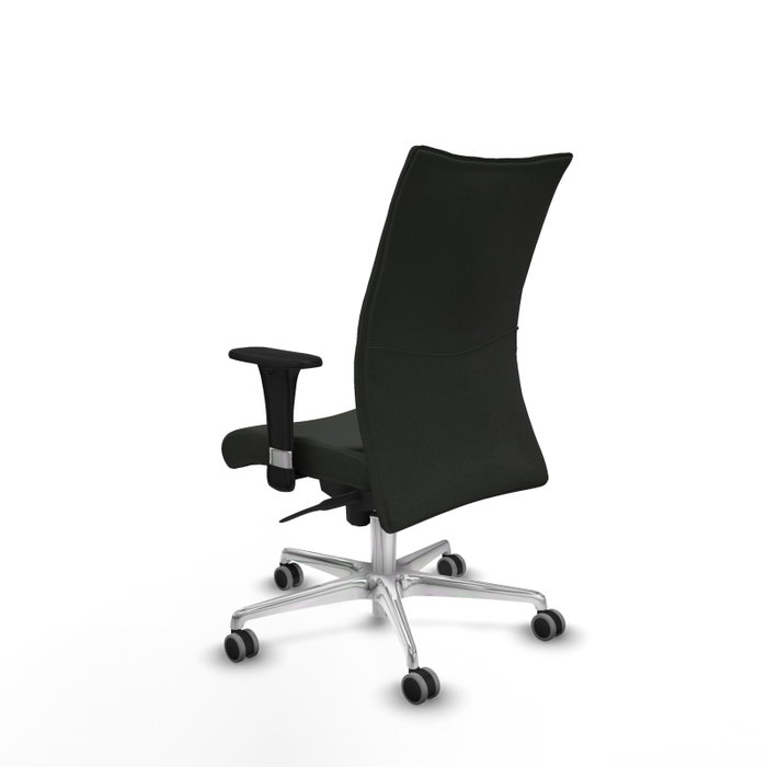 PIQUERAS Y CRESPO Silla Albacete Confidente con Mecanismo Sincro, Tela Negra, Base Aluminio y Brazos 1D