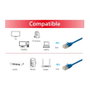 Equip Cable de Red Cat6a F/FTP 0,5 m Azul Slim LSZH
