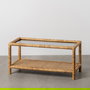 Mesa Centro Natural Ratán / Cristal 90 X 40 X 42 cm
