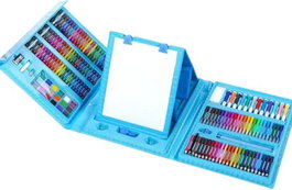 ARTIST BY ALEX BOG Mega set de iniciación al dibujo con atril, 208 piezas, azul