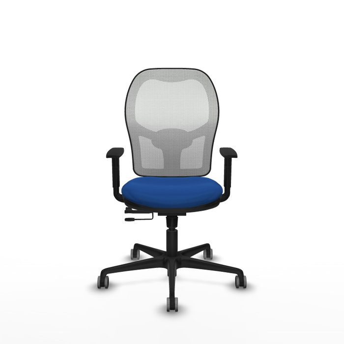 PIQUERAS Y CRESPO Silla de oficina Jorquera con mecanismo Sincro/Traslack, Azul y Blanco