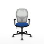 PIQUERAS Y CRESPO Silla de oficina Jorquera con mecanismo Sincro/Traslack, Azul y Blanco