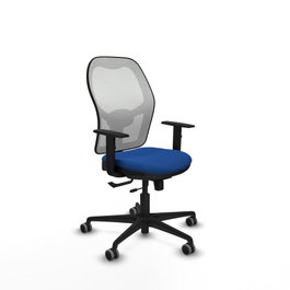 PIQUERAS Y CRESPO Silla de oficina Jorquera con mecanismo Sincro/Traslack, Azul y Blanco