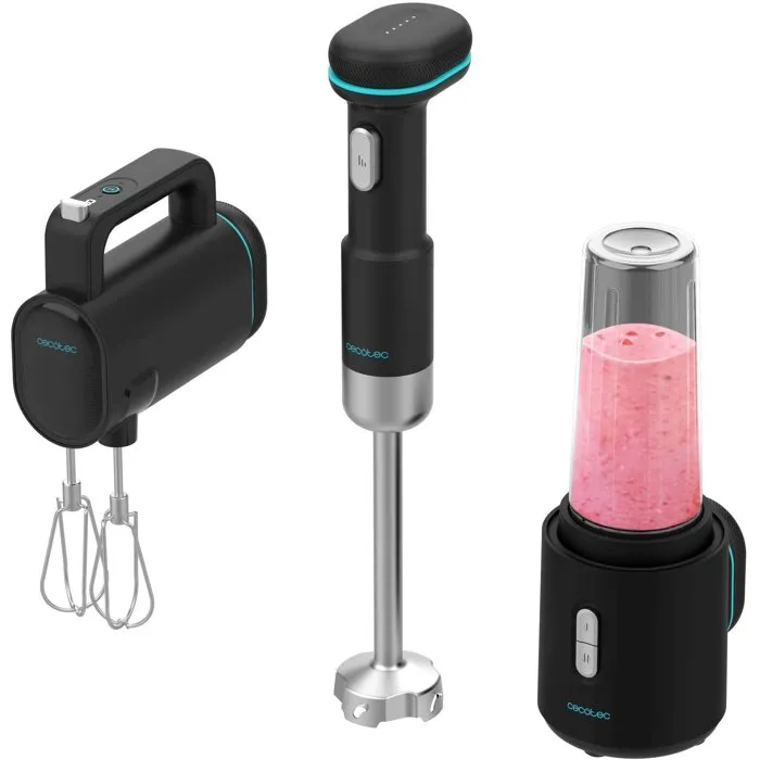 Cecotec BlendGo Pack de batidora de mano, batidora portátil y mezclador inalámbrico - 6 velocidades - Negro Cecotec BlendGo Pack de batidora de mano, batidora portátil y mezclador inalámbrico - 6 velocidades - Negro