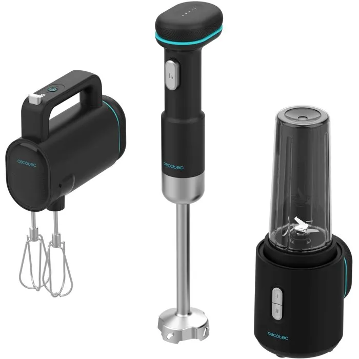 Cecotec BlendGo Pack de batidora de mano, batidora portátil y mezclador inalámbrico - 6 velocidades - Negro Cecotec BlendGo Pack de batidora de mano, batidora portátil y mezclador inalámbrico - 6 velocidades - Negro