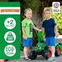 FALK Tractor de pedal Supercharger rojo con capó de apertura y remolque para niños de 2 a 5 años
