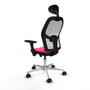 PIQUERAS Y CRESPO Silla de oficina Jorquera Rosa y Blanco con mecanismo Sincro/Traslack