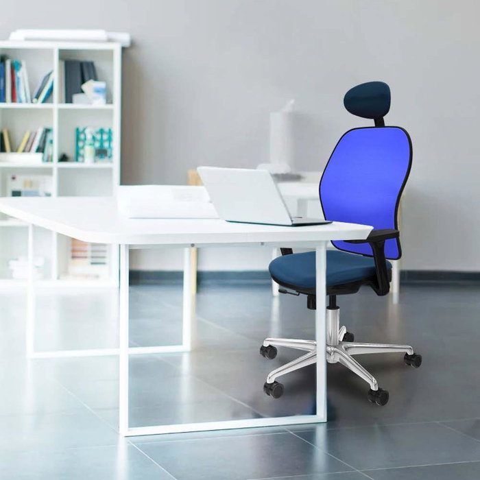 PIQUERAS Y CRESPO Silla de oficina Jorquera Rosa y Blanco con mecanismo Sincro/Traslack