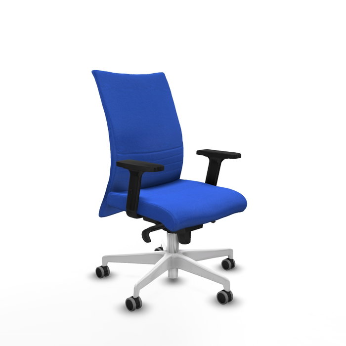 PIQUERAS Y CRESPO Silla Albacete Confidente Azul con Mecanismo Sincro y Base Blanca PIQUERAS Y CRESPO Silla Albacete Confidente Azul con Mecanismo Sincro y Base Blanca