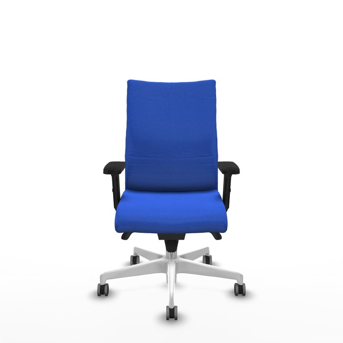 PIQUERAS Y CRESPO Silla Albacete Confidente Azul con Mecanismo Sincro y Base Blanca PIQUERAS Y CRESPO Silla Albacete Confidente Azul con Mecanismo Sincro y Base Blanca