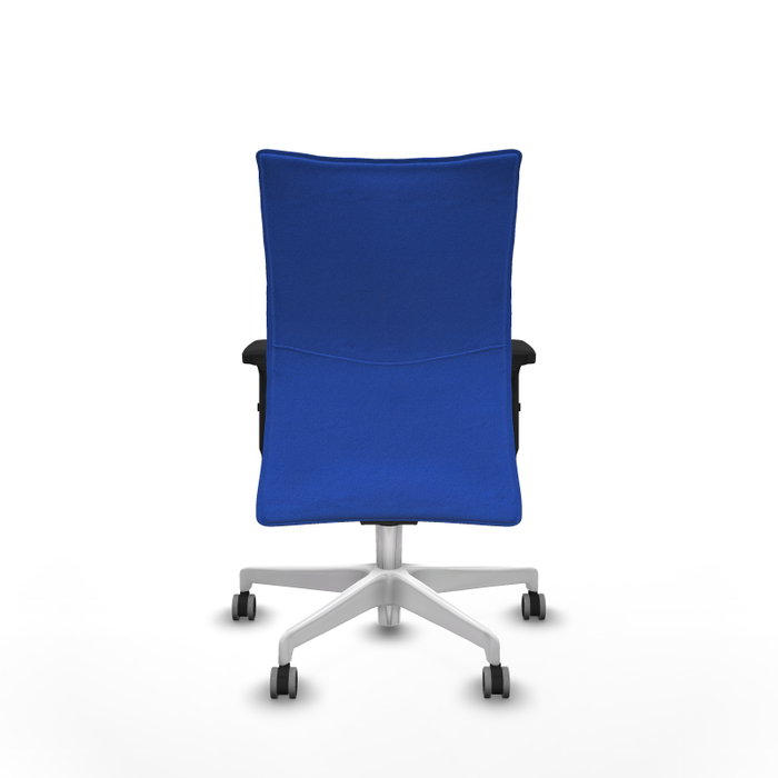 PIQUERAS Y CRESPO Silla Albacete Confidente Azul con Mecanismo Sincro y Base Blanca PIQUERAS Y CRESPO Silla Albacete Confidente Azul con Mecanismo Sincro y Base Blanca