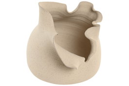 DKD Home Decor Jarrón de Cerámica Blanco Orgánico Artesanal