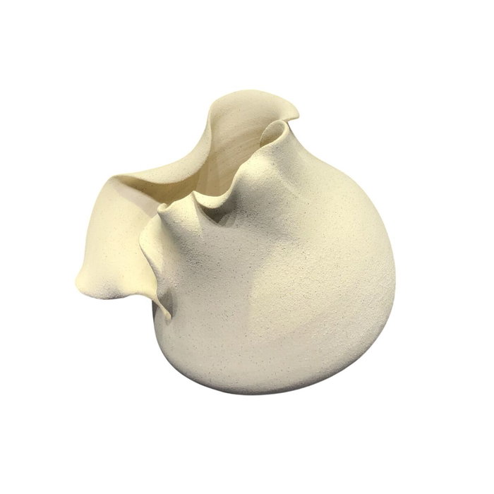 DKD Home Decor Jarrón de Cerámica Blanco Orgánico Artesanal DKD Home Decor Jarrón de Cerámica Blanco Orgánico Artesanal