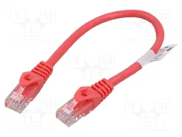LANBERG Patch cord Cat 6 U/UTP 0,25m rojo