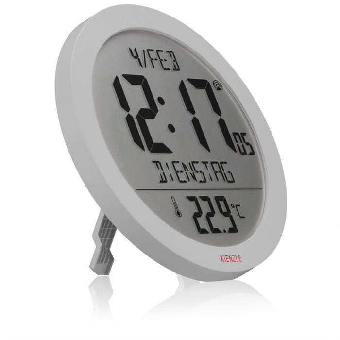 Kienzle Reloj de pared digital con control por radio y temperatura ambiente - Blanco Kienzle Reloj de pared digital con control por radio y temperatura ambiente - Blanco