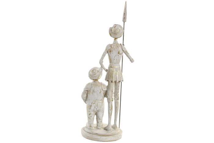 DKD Home Decor Figura de Resina Blanco y Dorado 9x8x25 cm