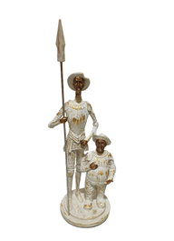 DKD Home Decor Figura de Resina Blanco y Dorado 9x8x25 cm