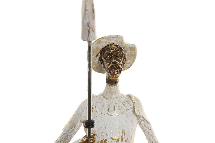 DKD Home Decor Figura de Resina Blanco y Dorado 9x8x25 cm
