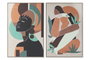 DKD Home Decor Cuadro de Lienzo Mujer Surtido de 2 Unidades